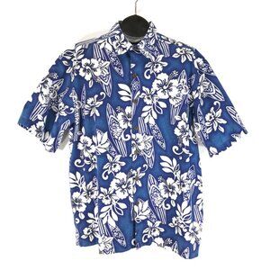 Lassen Short Sleeve Hawaiian Shirt Men's Large Relaxed Tropical Cotton Casual